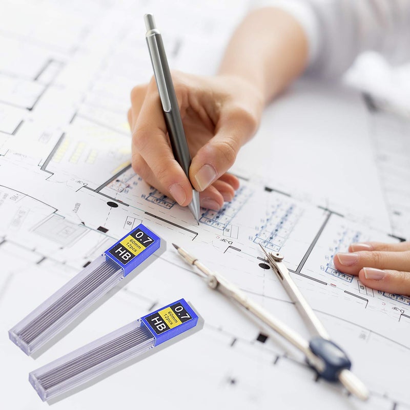 Morepack مزيد من التعبئة 240 قطعة من إعادة تعبئة الرصاص مع صندوق بلاستيكي، 0.7 مم HB، إعادة تعبئة قلم رصاص ميكانيكي مقاوم للكسر، 20 أنبوب - Image 4